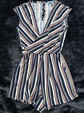 Striped Twist-Front Romper XXS (girls 12/14)